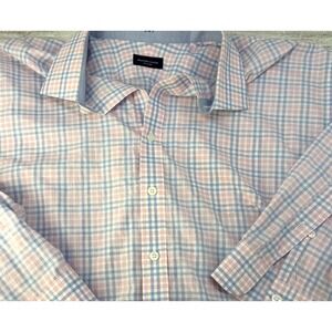 Proper Cloth Thomas Shirt Mens Button Up Cotton Casual Preppy Pink Blue Plaid XL